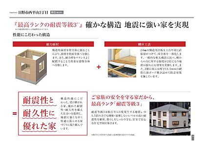 全棟安心の耐震等級３をご提供します。