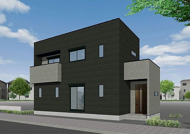 【タマタウン笠岡2号地_外観パース】※完成イメージ図になります。