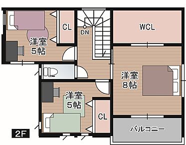 【3号地：2F】
うれしいファミリークローゼット＋ウォークインクローゼットを完備♪家族みんなのお洋服をまとめて収納でき出し入れも楽々。居住スペースを快適にお使いいただけます。 