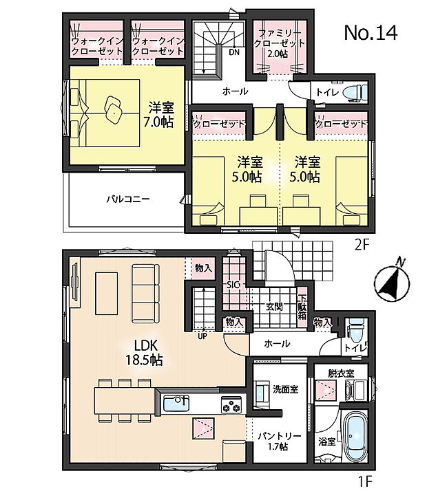 【Ｂｒｅｅｚｅ　Ｇａｒｄｅｎ　川越市山田】内にある建売住宅。
ライフステージに対応！間仕切り設置で２部屋に分けて利用可能な洋室がございます。