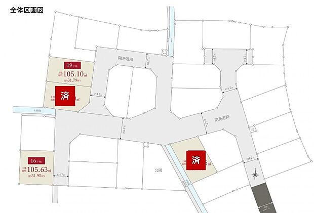 全体区画図
第1種低層住居専用地域に位置し、低層住宅を中心とした穏やかな街並みが広がります。落ち着いた環境で、ゆったりとした暮らしを楽しめます。
