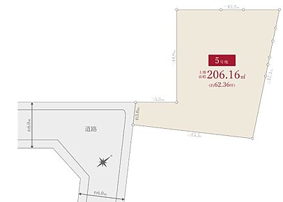 60坪超のゆとりある敷地内で、駐車スペース2台分を確保できます。参考プランあり。 
