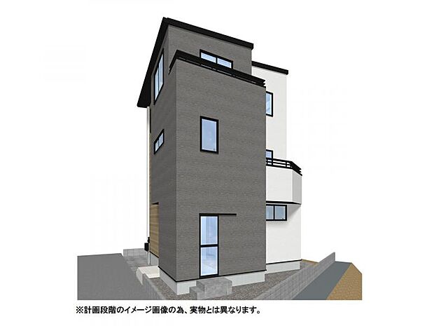 【外観イメージパース】食洗機、浴室乾燥機、網戸、1階シャッターなど標準装備で充実した設備仕様！外壁は雨水で汚れを落とすセルフクリーニング機能付で綺麗長持ち！