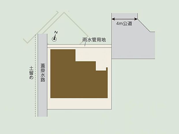 東側4m公道に面した敷地です。