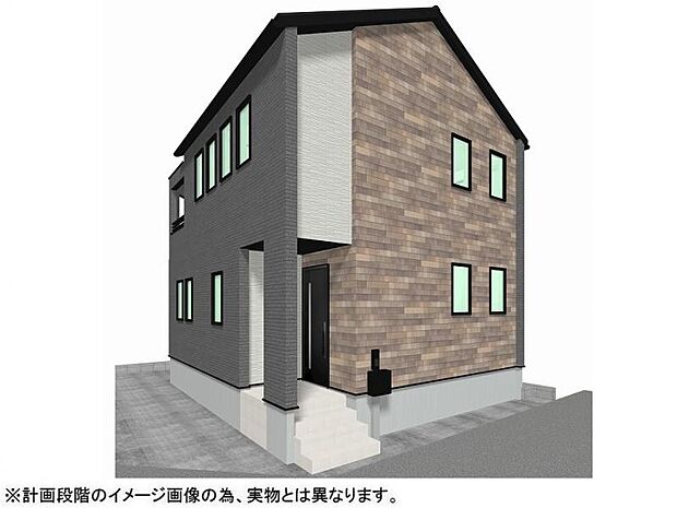 スタイリッシュな木目調とモダンな色合いが調和する外観デザイン!街調和する上品な2階建て住宅。