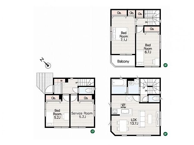 【3SLDK】全室収納付きの3SLDK!2階リビングで家族の団らんを守り、7帖超の主寝室でゆとりある暮らしを。
