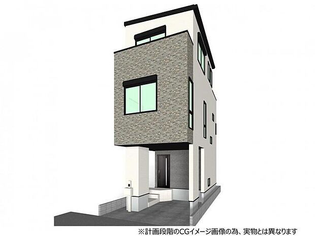 【外観完成イメージ】◆永大グループ施工住宅◆閑静な住宅街にスタイリッシュなデザインの3階建てが誕生!首都高も近く多方面のアクセスも良好!食洗機や浴室乾燥機といった重宝する設備装備!