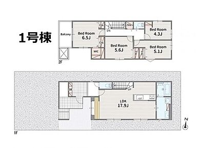 17.9帖LDKに会話弾む対面キッチンを採用！全居室収納＆WICを備えた使い勝手の良い4LDKです。 
