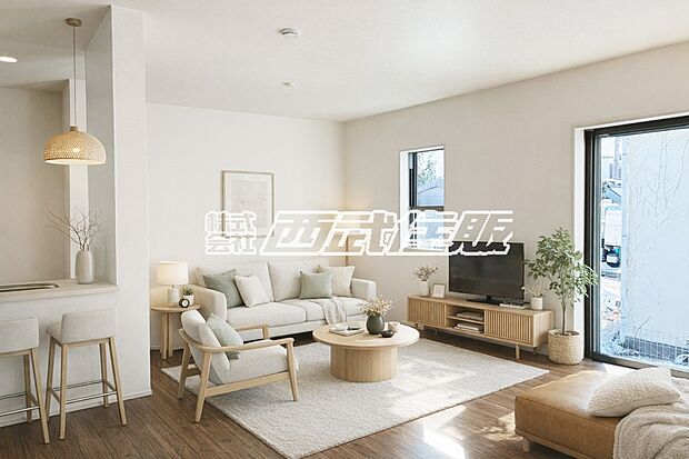 【リビング】インテリアの映える広々としたリビング。（家具はCGです）