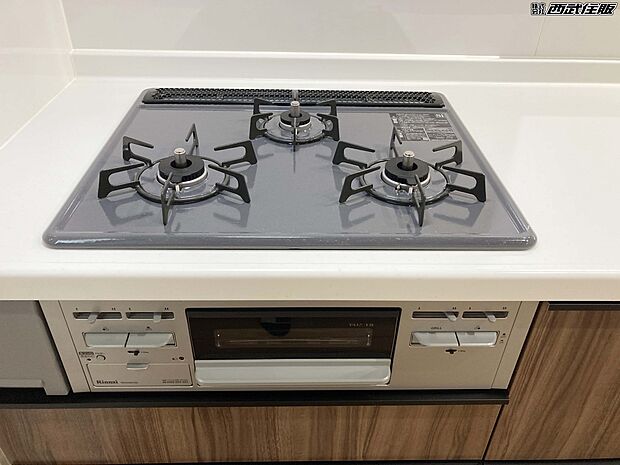 【非公開】【3口ガスコンロ】 グリルも完備！料理の幅が広がります。