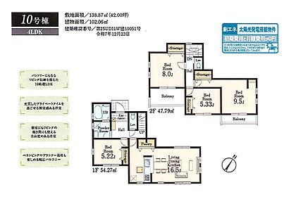 4LDK+パントリー＋ルーフバルコニー　太陽光発電　LDK16.5帖 