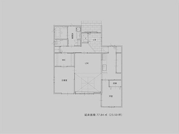 【 参考プラン/平屋】延床面積:77.84m2(23.50坪)4LDK