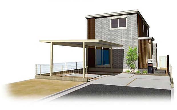 壁をタイル調にしてリビング1面にブルーを使ったセンスある空間にしています。（2023年2月撮影）