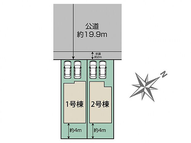 知多市つつじが丘3丁目2期2棟 区画図