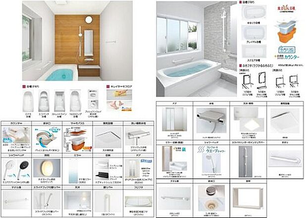 【 ユニットバス】ダブル保温構造でお湯が冷めにくい。４時間後の温度変化はわずか2.5℃。快適な温度をキープするため、省エネに役立ちます。