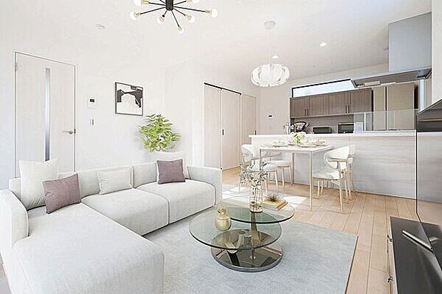 【リビング】※実際の写真にCGによる家具のイメージを追加しております。家具等の調度品は価格に含まれておりません。