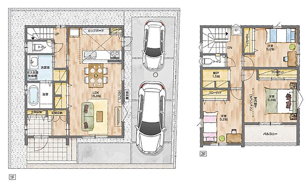 【No.1】各所の収納＆2階の納戸でスッキリ片付け上手になれる住まい。