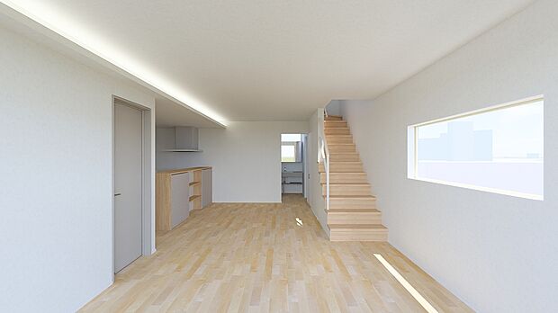 【2号棟　】帰宅後、必ずリビングを通る設計なので、お子様の様子を安心して見守ることができる住まいです。