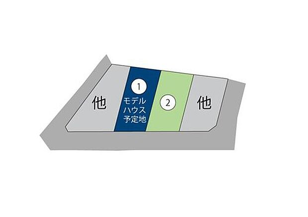【全体区画図】前面道路は舗装もされていて、ベビーカーや自転車で通っても快適に通行できます。
