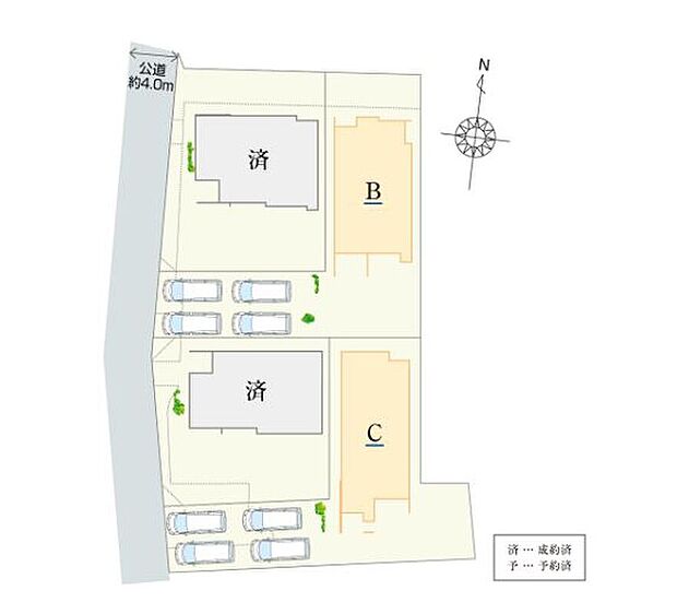 ゆとりある敷地で、開放感のある街並みを形成。隣棟との距離にも配慮し、のびのびとした暮らしを楽しめる全4邸の新しいコミュニティです。