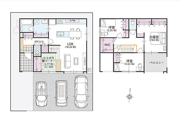 プラン建物面積「106.7m2」
プラン間取り「4LDK」
プラン建物価格「2450万円」
