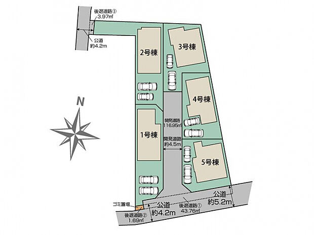 横浜市青葉区鉄町5棟 区画図