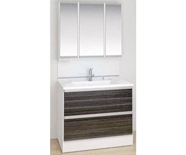 【【Panasonic】洗面化粧台】ワイドな洗面化粧台なので広く使え、毎日の作業もグンと楽になります。ゆとりの収納力でサニタリールームをすっきりと演出します。