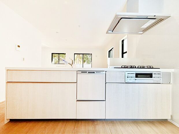 食洗機・浄水器・３ツ口コンロなどデザイン性も機能性も兼ね備えたシステムキッチン！