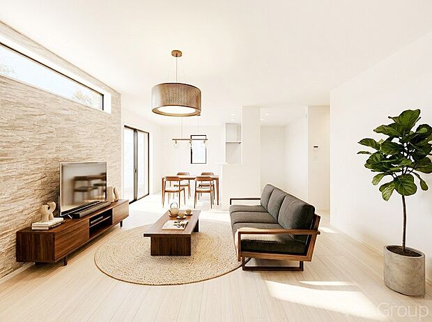 落ち着いた雰囲気のリビングは家族みんなの快適空間です　※家具はCGです