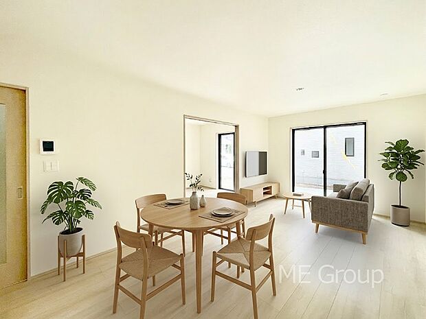 ご家族の賑やかな話し声で包まれる明るいリビング  ※家具はCGです