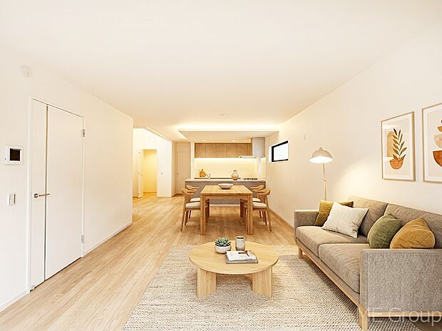 落ち着いた雰囲気のLDKは家族みんなの快適空間※家具はCGです