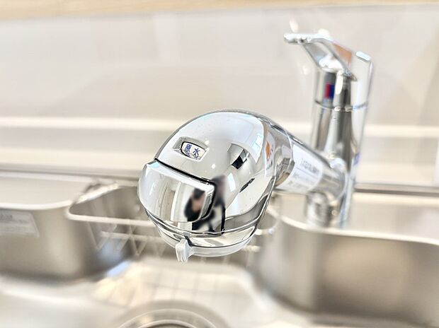 【その他設備(浄水器)】いつでも清潔なおいしいお水を。一つの水栓で水道水と浄水を使い分け。