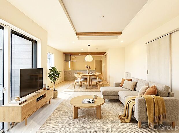 【リビング】落ち着いた雰囲気のＬＤＫは家族みんなの快適空間※家具はCGです