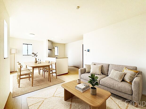 【リビング】落ち着いた雰囲気のＬＤＫは家族みんなの快適空間※家具はCGです