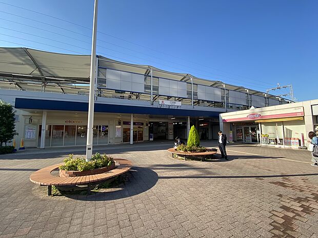 江田駅(渋谷駅まで約30分。駅東口前には国道246号が走っており、駅前で国道246号と東名高速道路が交差している。)