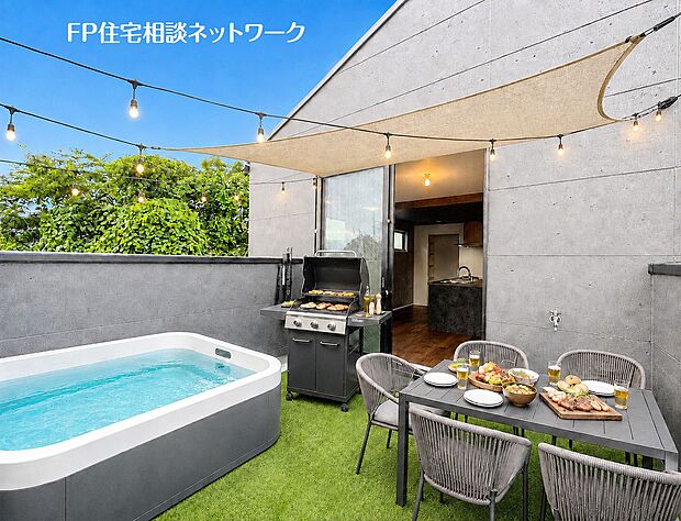 本画像の家具、植栽、照明、プール等はCGで販売価格にも含まれず、付帯しません。ランプ設置工事は有償です。