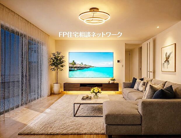【LDK│18帖】 本画像はAIがCGで家具を作成しており、実際の現地に家具は設置されておりません。また、販売価格に家具等は含まれておりません。