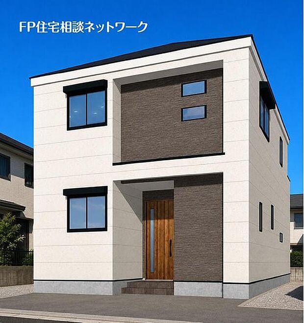 【外観】敷地内に車並列2台駐車可能。全室収納を備えた機能的な4LDKの住まいです。落ち着いた外観デザインと実用的な間取りで、快適な新生活をサポートいたします。