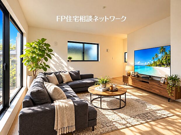 【洋室】本画像の家具、植栽、照明、テレビ台、テレビ等はCGです。販売価格に家具等は含まれず、付帯しません。