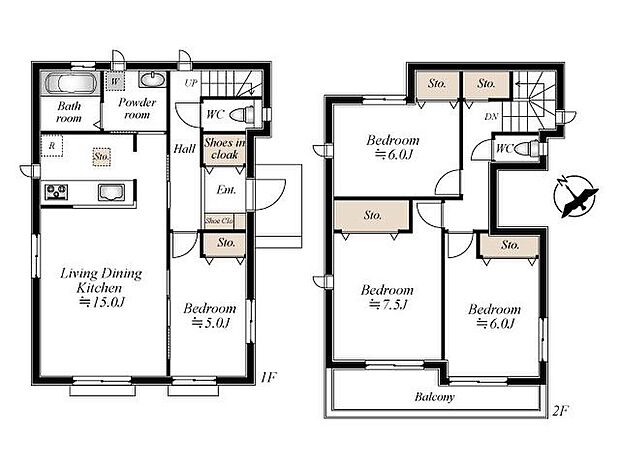 (A号棟)、価格2690万円、4LDK、土地面積152.59m2、建物面積97.91m2