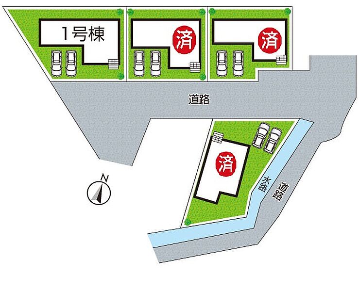 全４区画　前面道路４．０ｍ