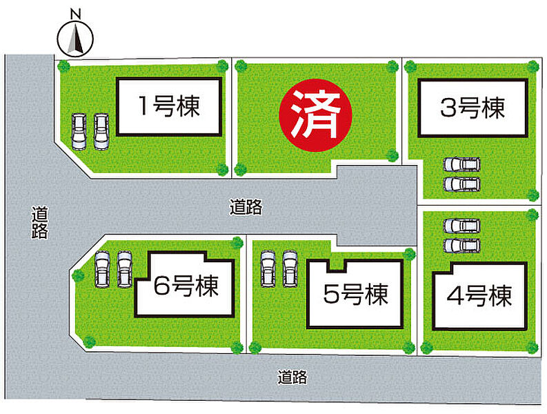 全6区画・前面道路６．１ｍ