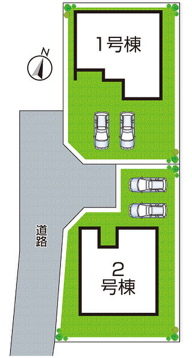 全2区画・前面道路4m