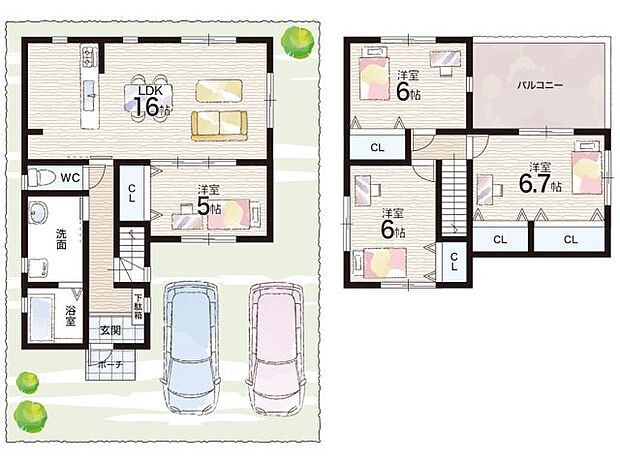 【4LDK】○玉島小学校・・・徒歩12分 ○東雲中学校・・・徒歩16分