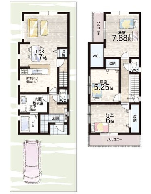 【3LDK】○山直北小学校・・・徒歩16分 ○山直中学校・・・徒歩20分
