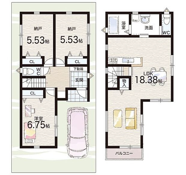 【1LDK+S(納戸)】○難波小学校・・・徒歩１４分 ○中央中学校・・・徒歩１６分