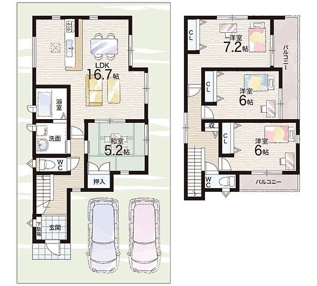 【4LDK】○富雄第三小学校・・・徒歩14分 ○富雄第三中学校・・・徒歩14分