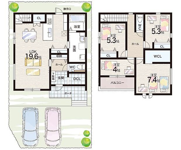 【4LDK】○つつじが丘小学校・・・徒歩１３分 ○藍中学校・・・徒歩３分