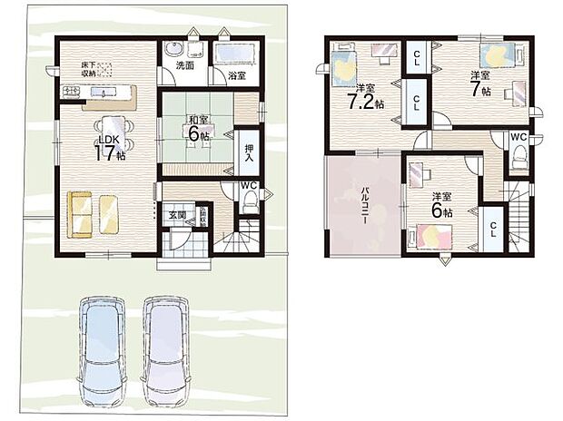 【4LDK】○中主小学校・・・徒歩14分 ○中主中学校・・・徒歩10分