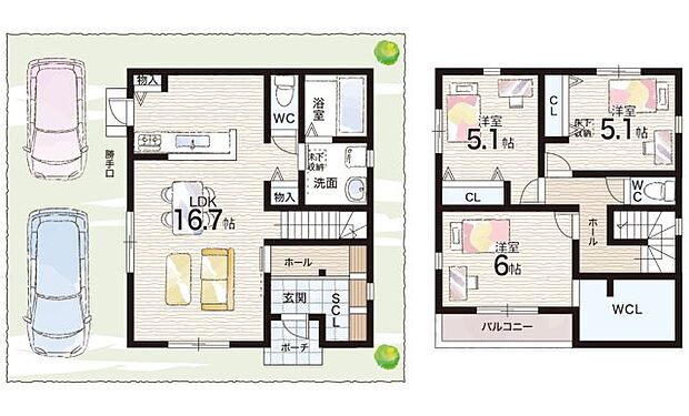 【3LDK】○西小学校・・・徒歩5分 〇第八中学校・・・徒歩18分